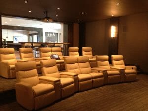 Reclining chairs for custom home theater seating