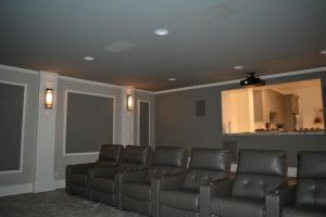 back row seating in home movie system