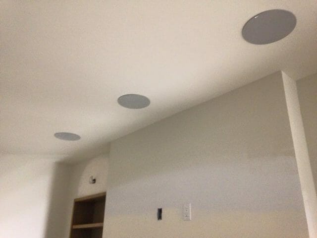 Whole house music system speakers installed into the ceiling of a Utah home | Reed's Built-Ins