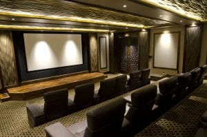 custom built home theater installed in Utah home
