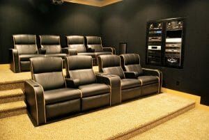 black leather home theater seats in alpine utah