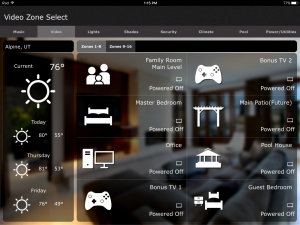screenshot of home automation system by Reed's Built-Ins