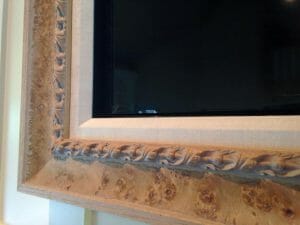 close up of framed tv