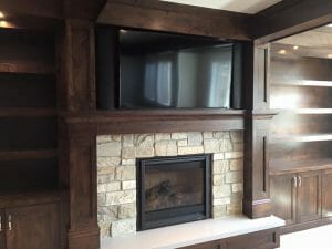 TV set in Custom Wall Shelving